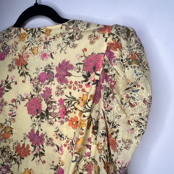 Hemant And Nandita Yellow Floral Pria Crop Top Size XS - Picture 4 of 9